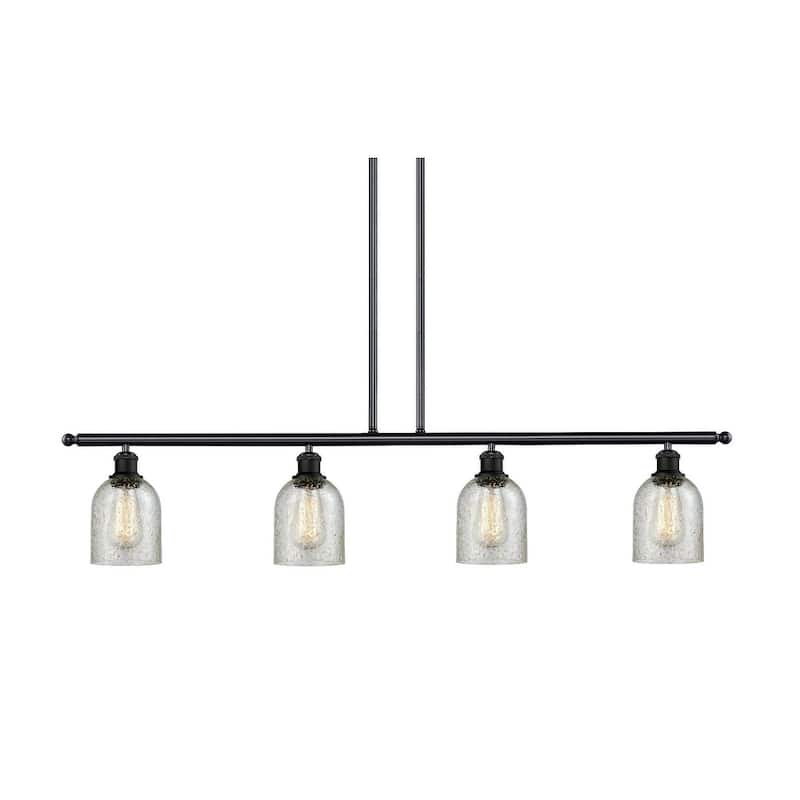 Innovations Lighting Caledonia 4 Light 48" Wide Linear Chandelier - Oil Rubbed Bronze / Mica