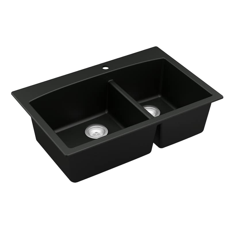Karran Drop-In Quartz Double Bowl Kitchen Sink