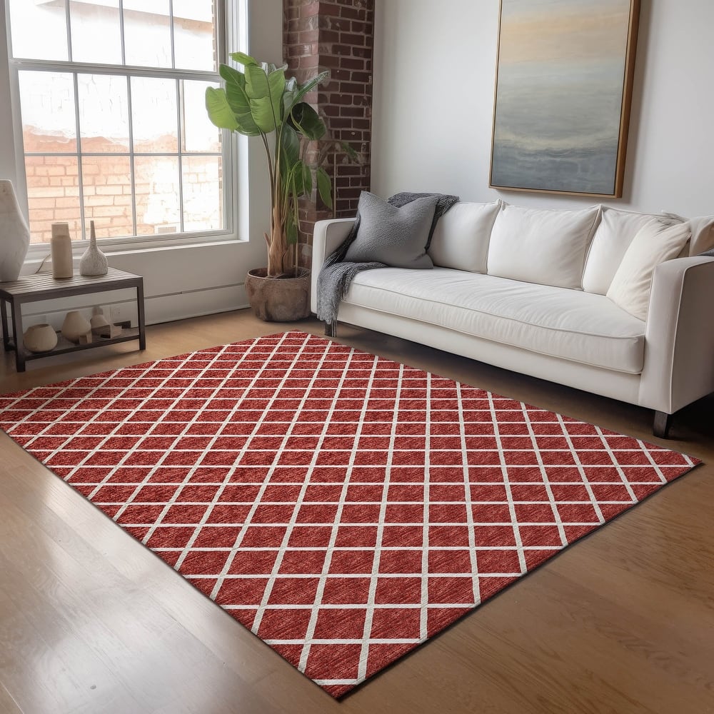 Premium Washable Super Soft Modern Trellis Mayfield Rug