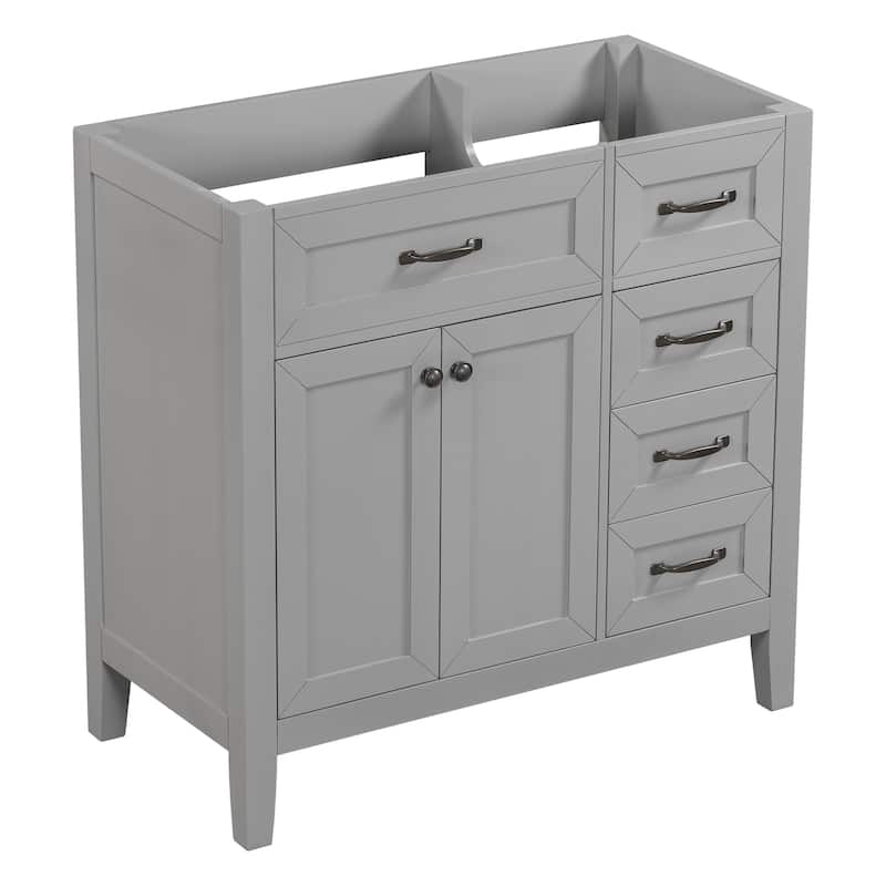 36" Bathroom Vanity without Sink,Bathroom Cabinet with Drawers - Grey