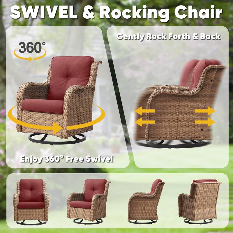 Pocassy Swivel Chairs with Cushion Glider Chair