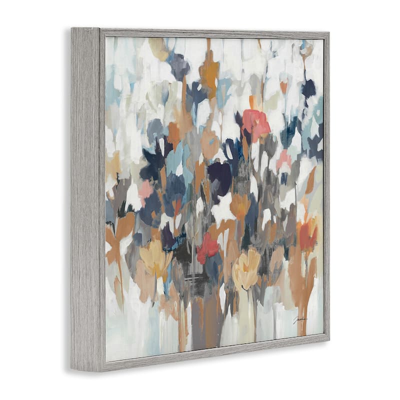 Stupell Modern Painterly Floral Arrangement Abstract Petals Framed Wall Art - Multi-Color