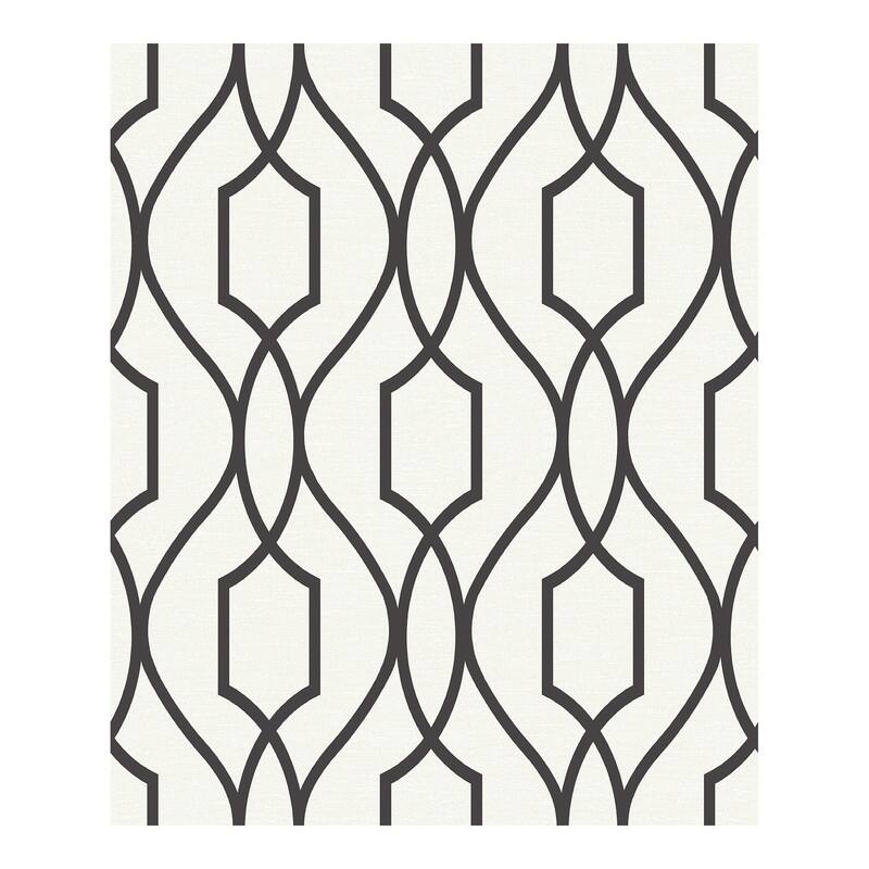 Advantage Evelyn Black Trellis Wallpaper - 20.5 x 396 x 0.025
