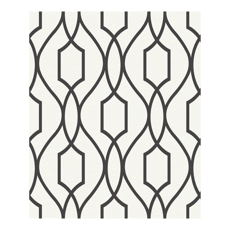 Advantage Evelyn Black Trellis Wallpaper - 20.5 x 396 x 0.025