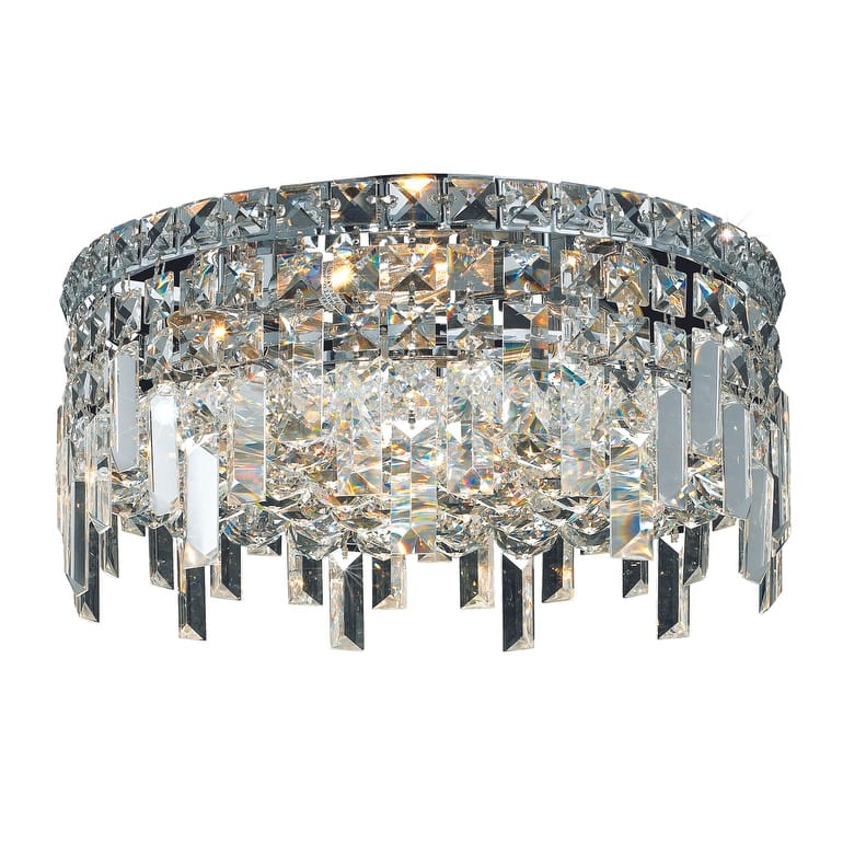 Elegant Lighting Chrome 14-inch 4-light Royal Cut Crystal Clear Flush Mount