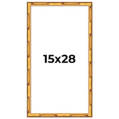 15x28 Frame Gold Bamboo Solid Wood Picture Frame | 1 Inch Moulding