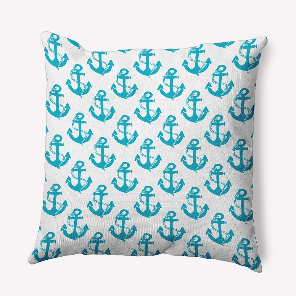 Anchor Pattern Indoor/Outdoor Throw Pillow