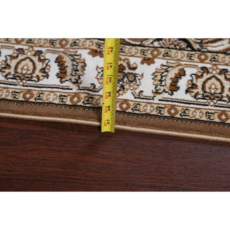 Brown Floral Traditional Tabriz Turkish Area Rug Oriental Carpet