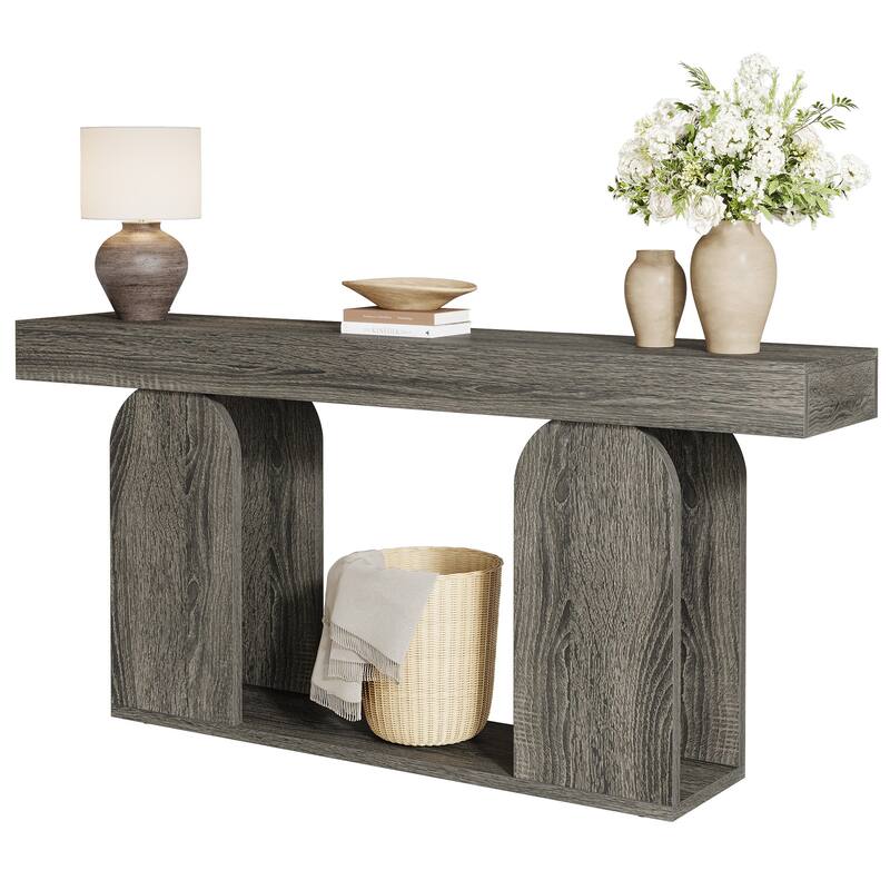 70.9" Console Table, Wood Sofa/Entryway Table with Storage Shelf, Living Room Hallway Foyer Behind Couch