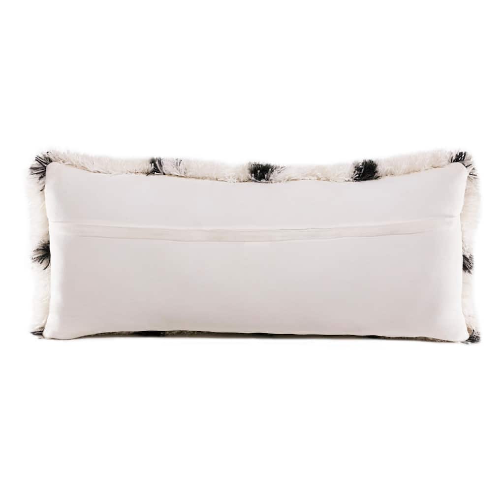 HomeRoots 14" X 36" Black And White Polyester Geometric Zippered Pillow