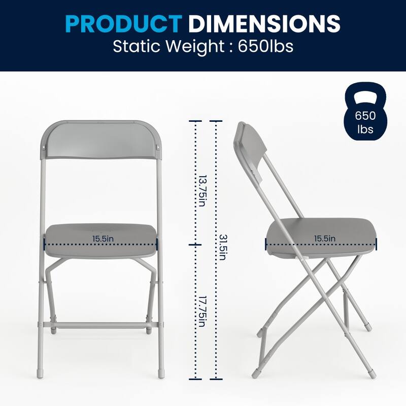 Plastic Folding Chair - 650LB Weight Capacity - Event Chair