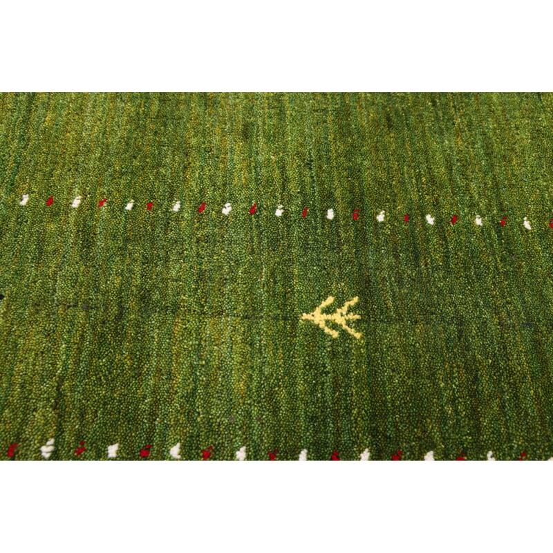 ECARPETGALLERY Hand Loomed Kashkuli Gabbeh Green Wool Rug - 4'11 x 7'9