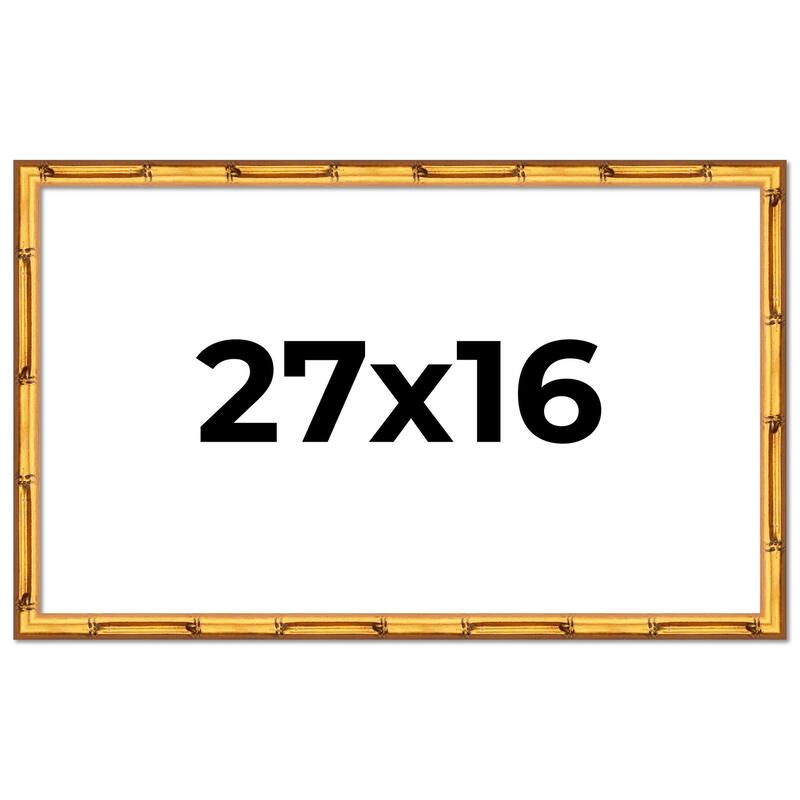 27x16 Frame Gold Bamboo Solid Wood Picture Frame | 1 Inch Moulding