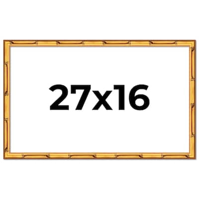 27x16 Frame Gold Bamboo Solid Wood Picture Frame | 1 Inch Moulding