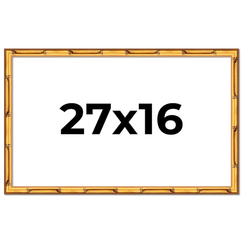 27x16 Frame Gold Bamboo Solid Wood Picture Frame | 1 Inch Moulding