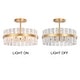 preview thumbnail 9 of 10, Jojospring Casandra 4-light Drum Glass Strip Flush Mount