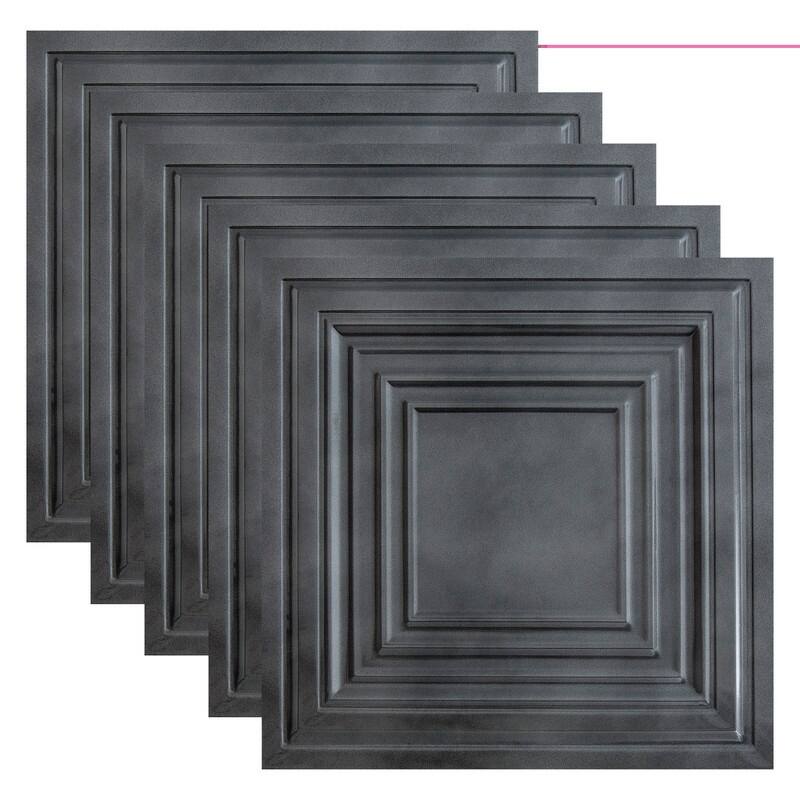 Great Lakes Tin Detroit Lay-in Ceiling Tile - Argento - 2 x 2