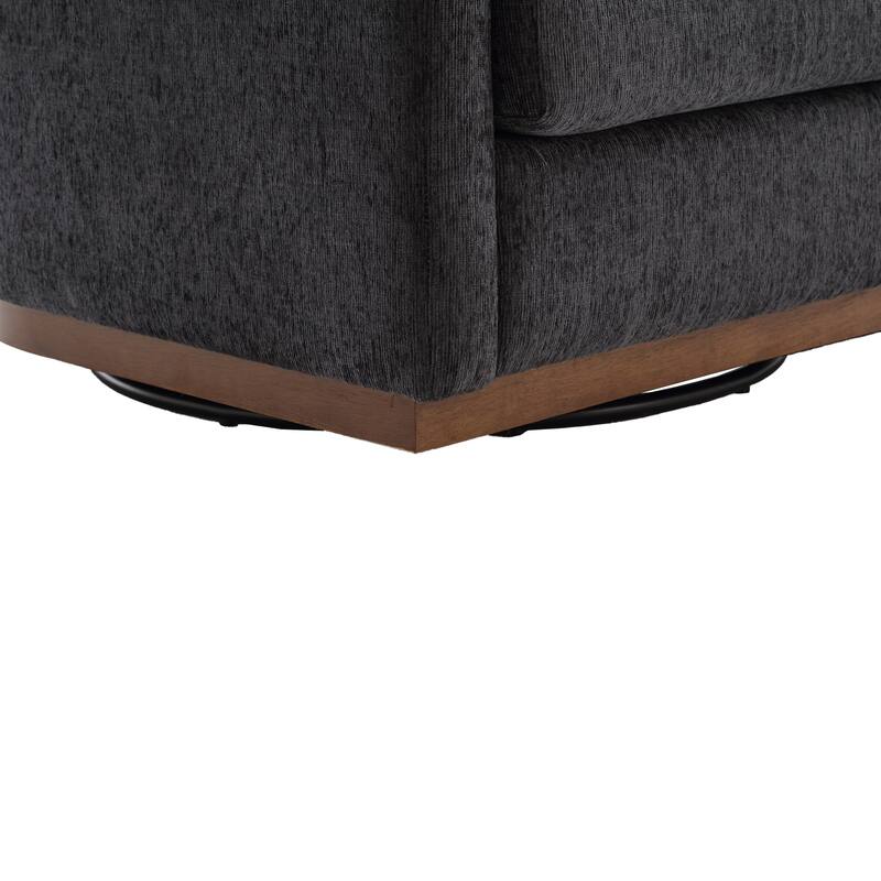 Swivel Barrel Chair, Round Accent Sofa Chair for Living Room, 360 Degree Swivel Barrel Club Chair, Leisure Arm Chair