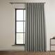 Exclusive Fabrics Faux Linen Extra Wide Room Darkening Curtain Panel - 100 X 96 - Blazer Grey