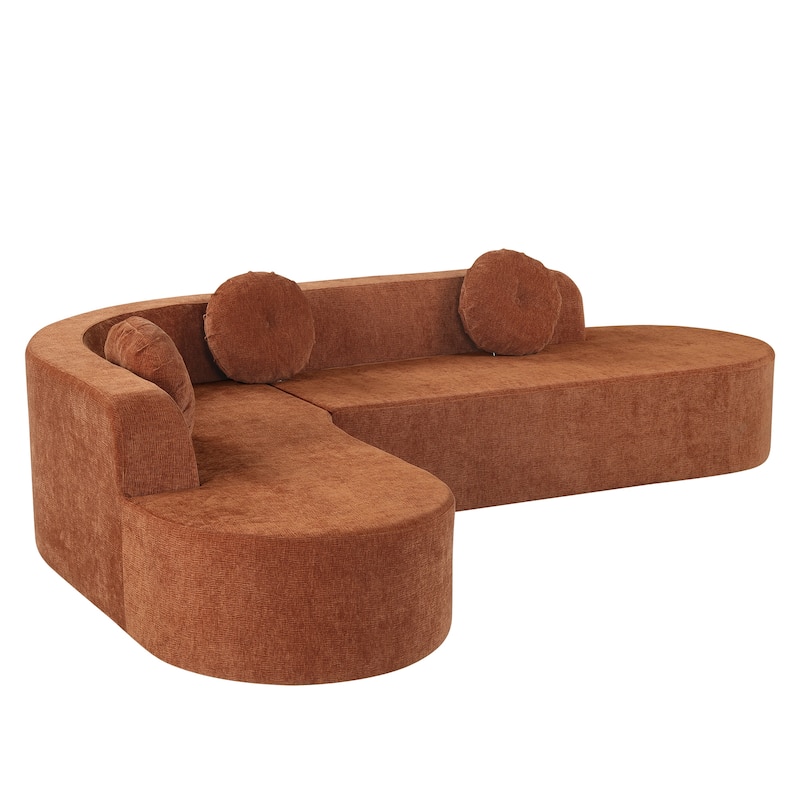 Christopher Knight Home - Mirod 122'' Extra Large Sectional Sofa with Elegant Curved Design and Plush Round Cushions