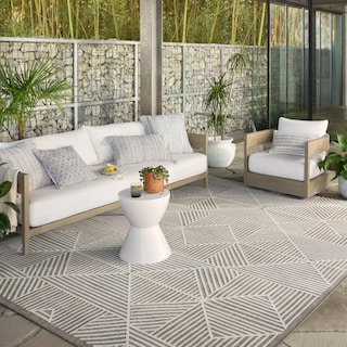 Alexander Home Renee Geometric Modern Indoor / Outdoor Rug