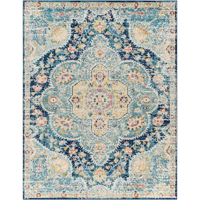 Livabliss Hal Vintage Boho Traditional Pink Medallion Area Rug