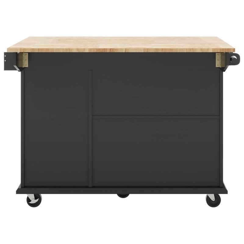 Kitchen Island with Drop Leaf, Rolling Kitchen Cart on Wheels with
