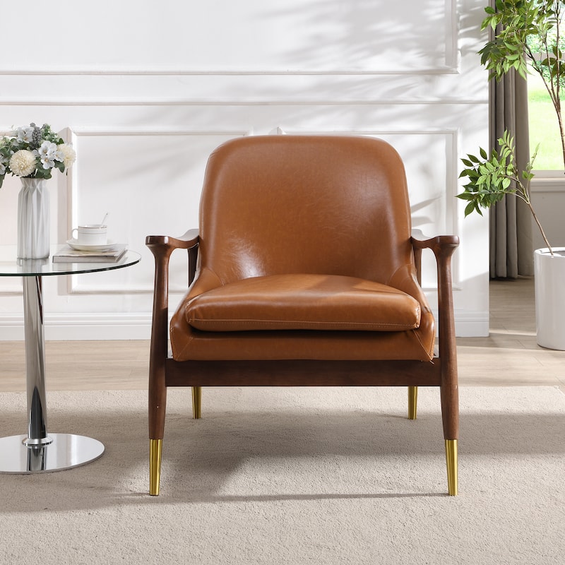 Amber Faux Leather Modern Lounge Chair by Christopher Knight Home