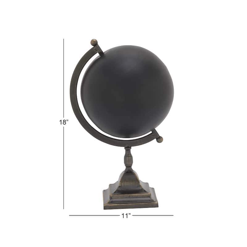 Metal Globe - Black - Roche River Decor - 10"W x 11"L x 18"H