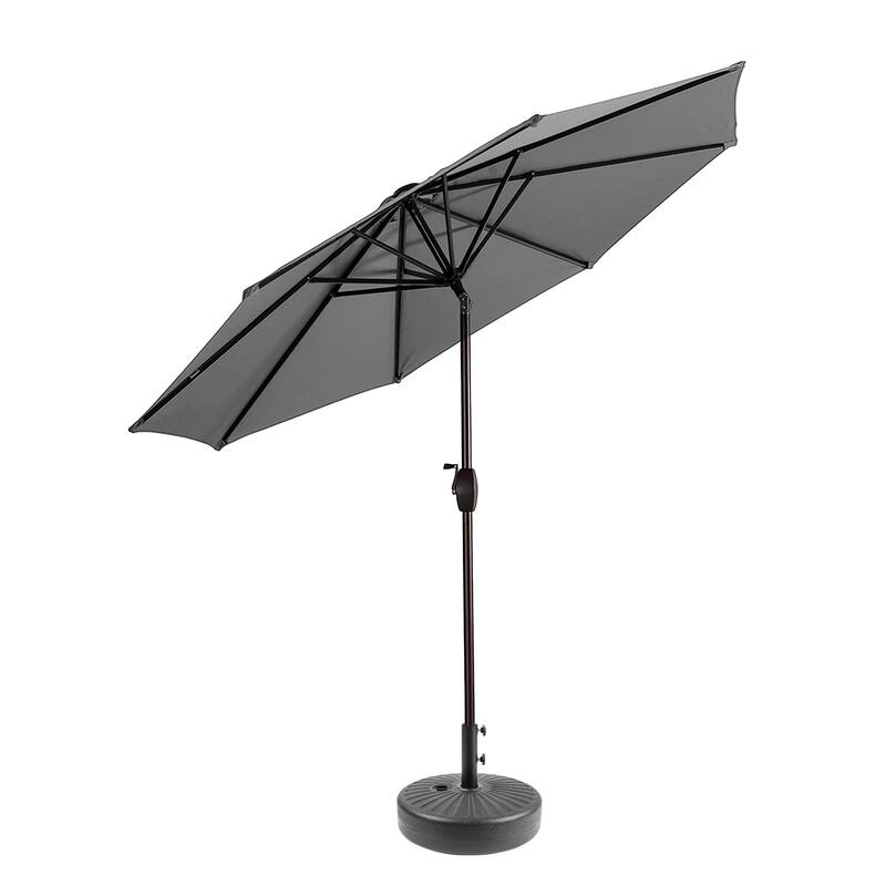 Brock 9-Foot Market Patio Umbrella with Concrete Base Weight Stand Included
