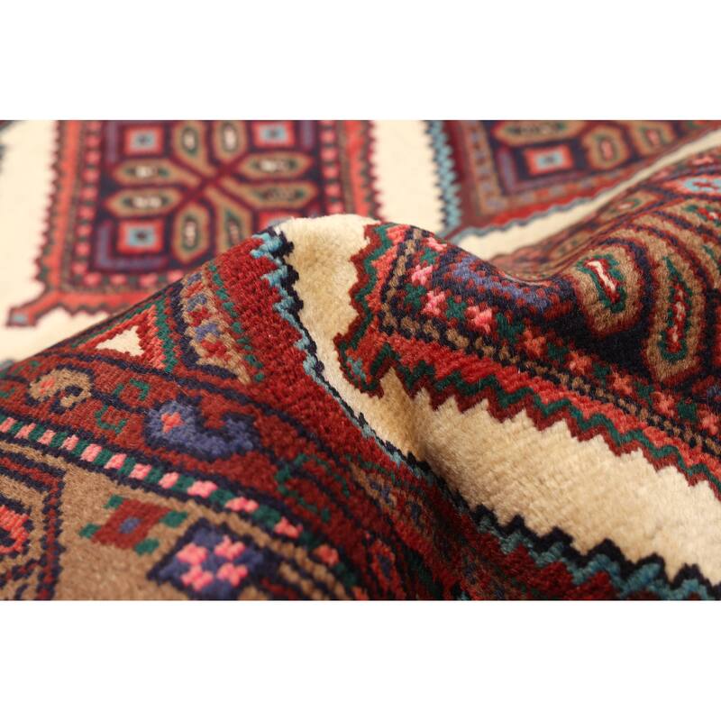 ECARPETGALLERY Hand-knotted Konya Anatolian Cream, Dark Red Wool Rug - 2'8 x 10'4