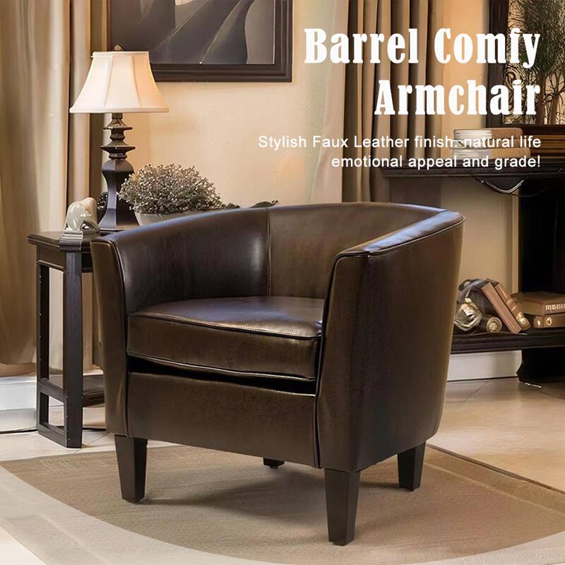 Modern Single Seat Brown Club Chair