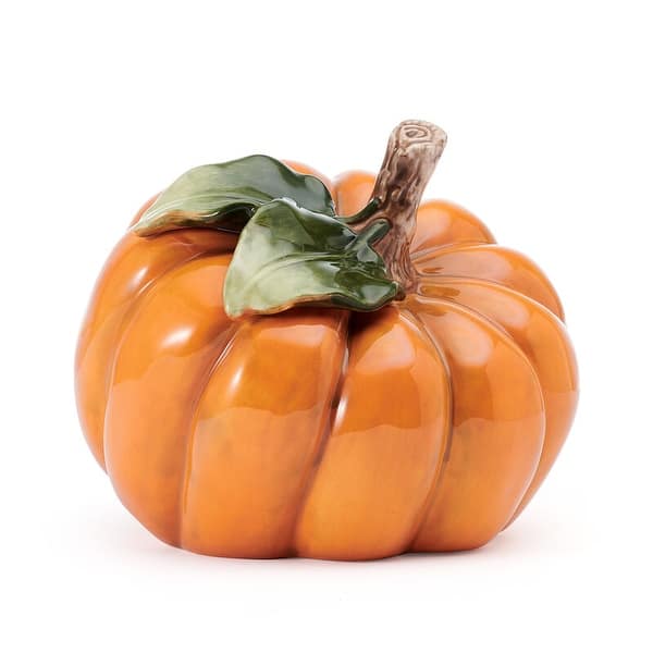 Fitz and Floyd Autumn Harvest Pumpkin Figurine, 6.25 Inch