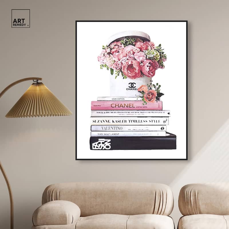 Pretty Roses upon Books Canvas by Art Remedy
