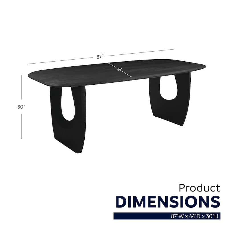Azura 87 in. Black Wood Dining Table