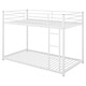 preview thumbnail 4 of 5, Twin over Twin Metal Bunk Bed, Low Bunk Bed with Ladder,White