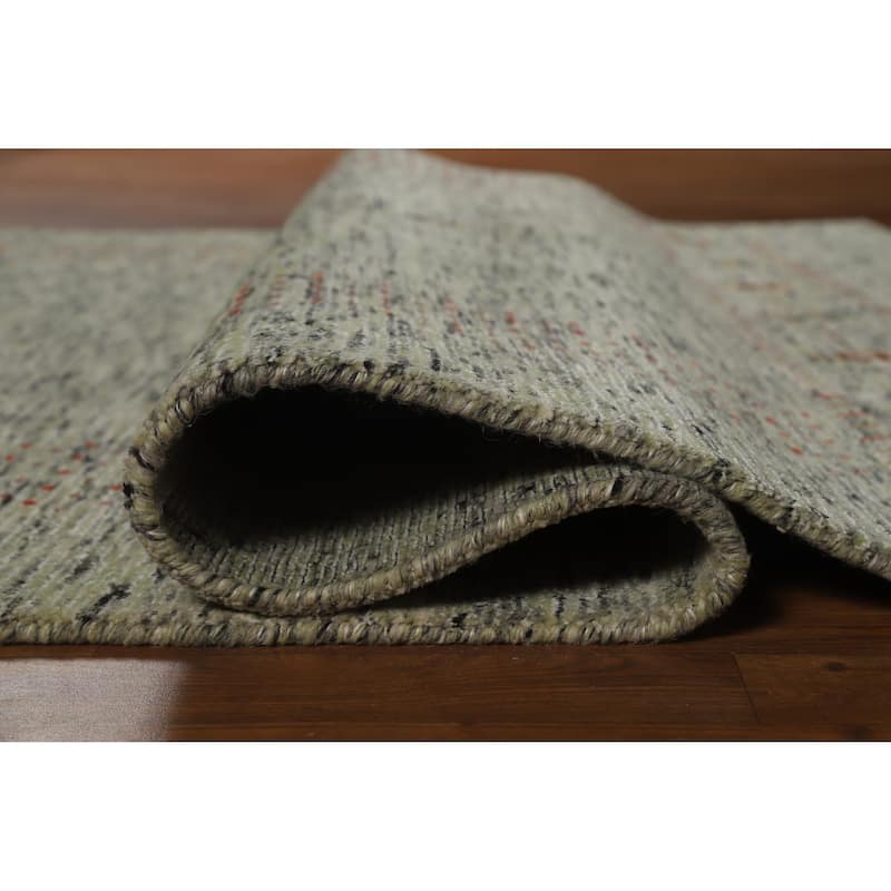 Hand Knotted Oriental 100% Wool Carpet Tribal Animal Pictorial Green Gabbeh Area Rug - 7' 7'' X 5' 3''