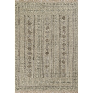 Momeni Bristol Geometric Hand Woven Wool and Cotton Ivory Area Rug
