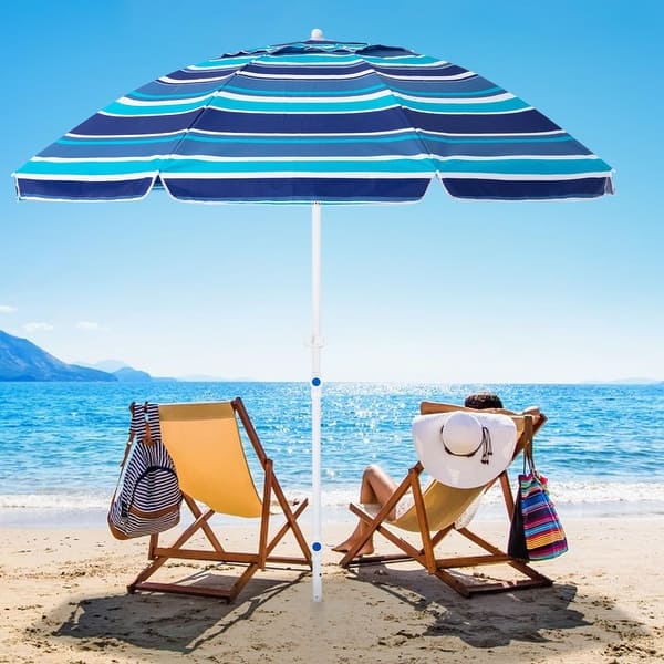 black and white patio umbrella California Umbrella 8.5' Pagoda Series Patio Market Umbrella in Two-Toned Pacifica with Aluminum Pole Steel Wire Ribs Push Lift, Black/White