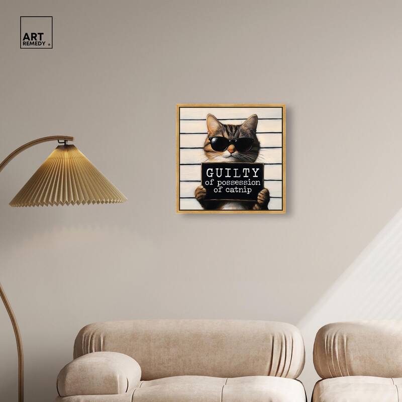Guilty of Catnip Canvas by Art Remedy