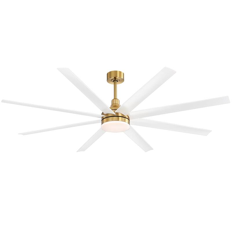 72 Inch Gold LED Ceiling Fan with Light Remote(8-Blade)
