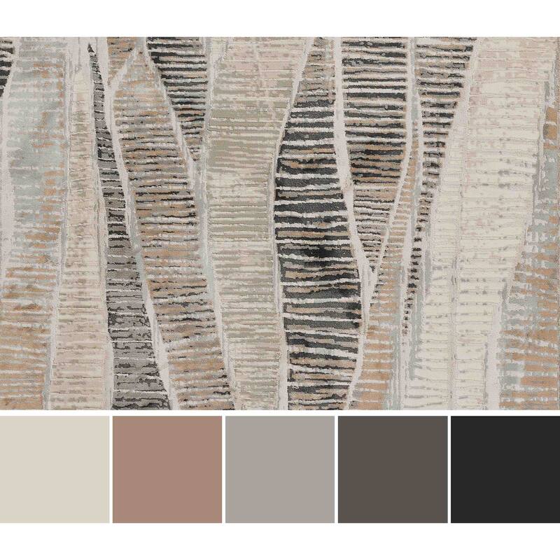 ECARPETGALLERY Machine Woven Sable Blue Area Rug