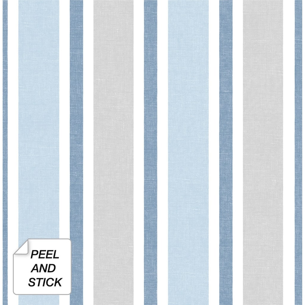 NextWall Linen Cut Stripe Peel and Stick Wallpaper - 20.5 in. W x 18 ft. L