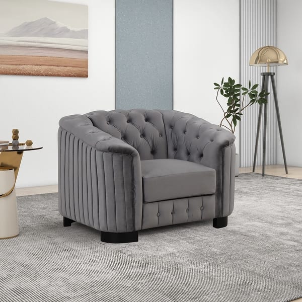 41.5 Velvet Upholstered Accent Sofa, Pillow Top Arm Sofa Chair with Thick  Removable Seat Cushion, Deep Cushions Sofa - Bed Bath & Beyond - 37989865
