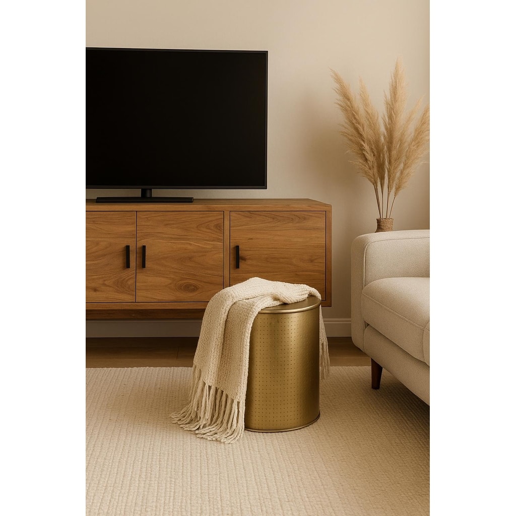 Timbergirl Gold Iron End Table with Storage - 18"