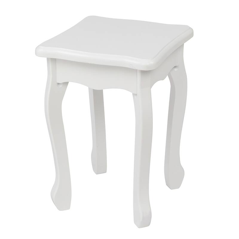 Kids Vanity Table and Stool Set Table Three-Sided Folding Mirror Kids Vanity