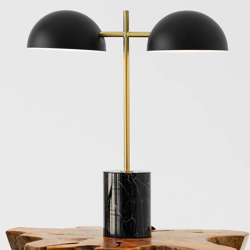 Lepo Dual Dome Modern Table Lamp with Marble Base