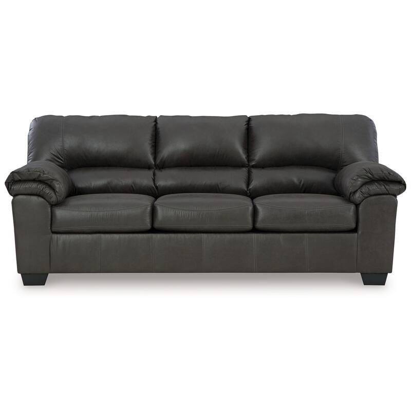 Limu Sofa, 90 Inch, Soft Pillow Top Armrests, Rich Gray Faux Leather