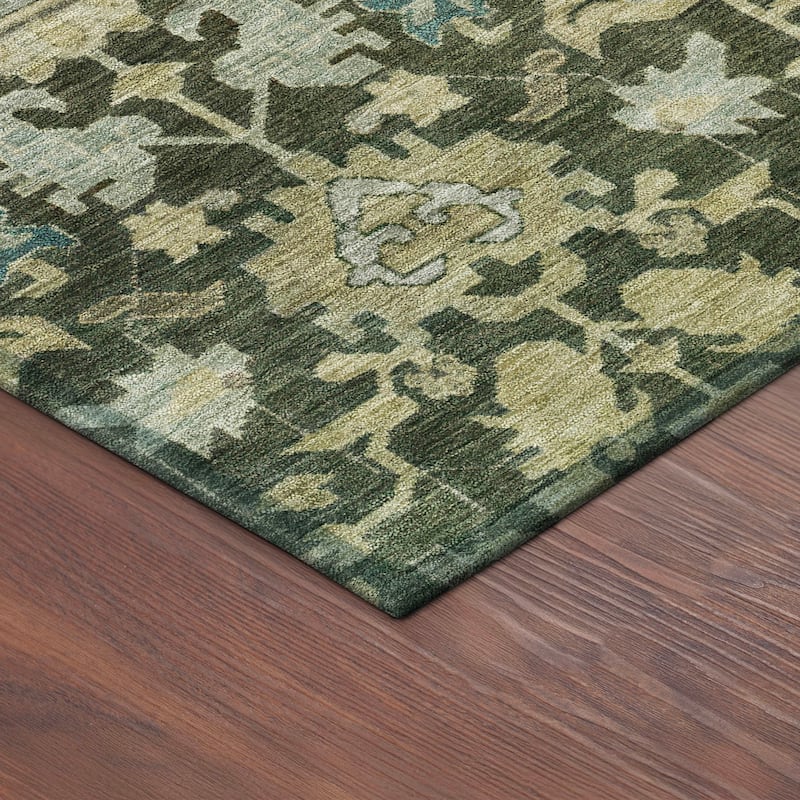 Machine Washable Indoor/ Outdoor Casual Traditional Chantille Rug