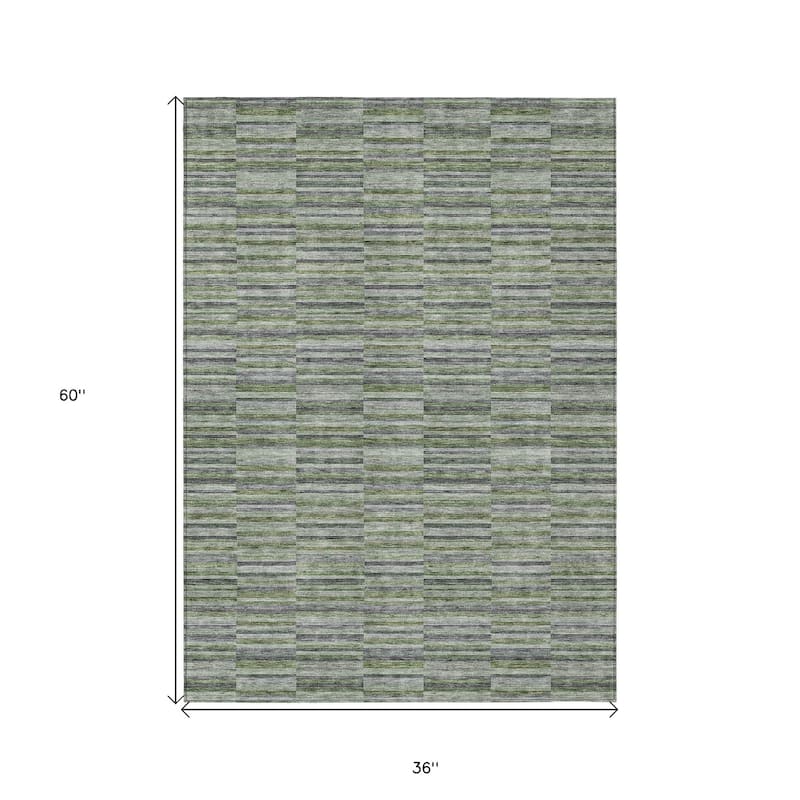 HomeRoots Striped Transitional Rectangle Outdoor Rug